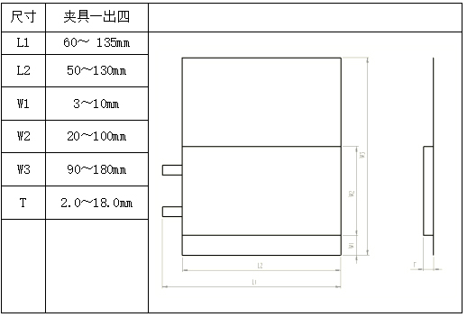 电池兼容范围尺寸示意图